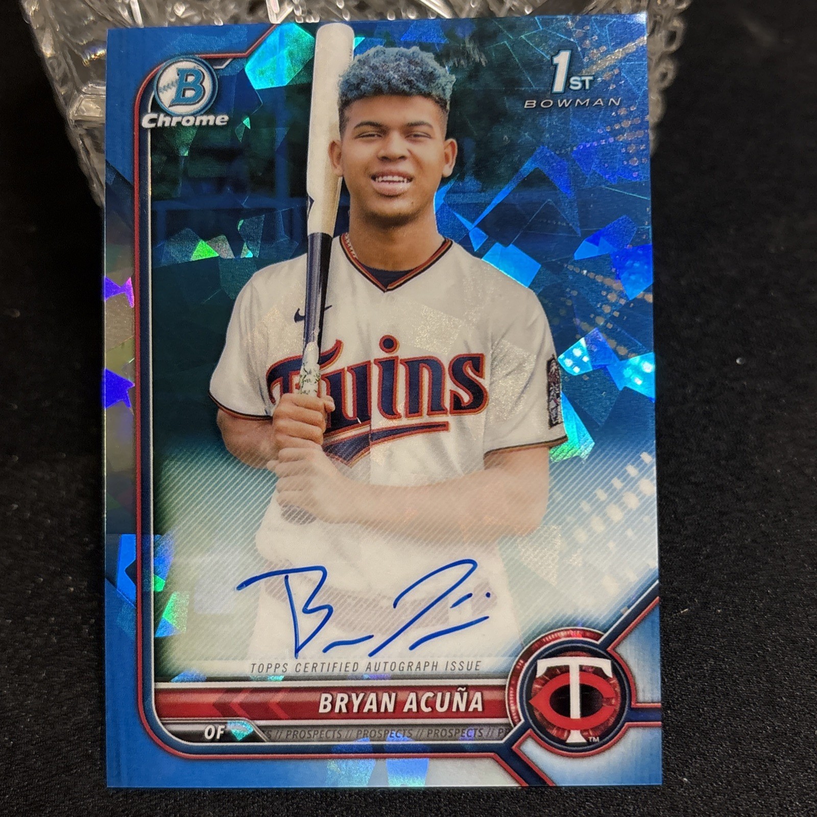2022 Bowman Chrome Sapphire Bryan Acuna Auto Rookie 1st Twins