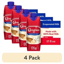  4 pack Nestle Carnation Vitamin D Added Evaporated Milk, 17 fl Oz Carton