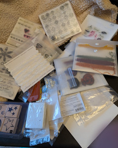 Acrylix Mixed Craft Stamps Lot Acrylic Rubber Wood scrapbooking paper art