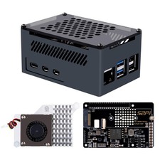 P33 M.2 NVME M-Key PoE Hat with Official Pi 5 Active Cooler and Aluminum Cas