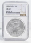 2000 American Silver Eagle NGC MS69 1 Oz., .999 - $1
