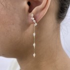1.5ct Pear Drop Earrings Yellow Gold 14K Labcreated Diamond F/VS — photo 3