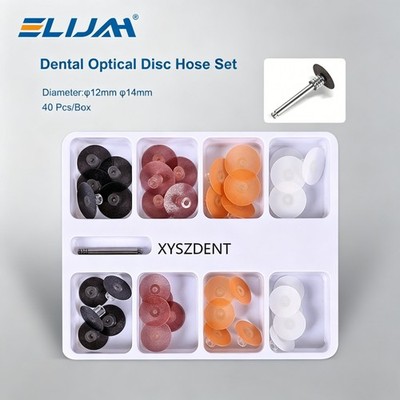 40pcs Dental Composite Finishing Polishing Discs Φ12/14mm assorted kit + Mandrel