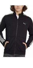 Puma Mens Full Zip Track Jacket Black, Gray Heather, Size XL