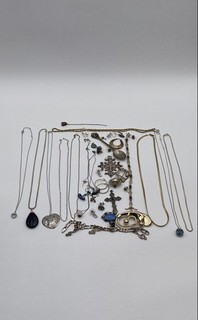 .500 Silver Jewelry Scrap/Recovery Lot Of 173 Grams