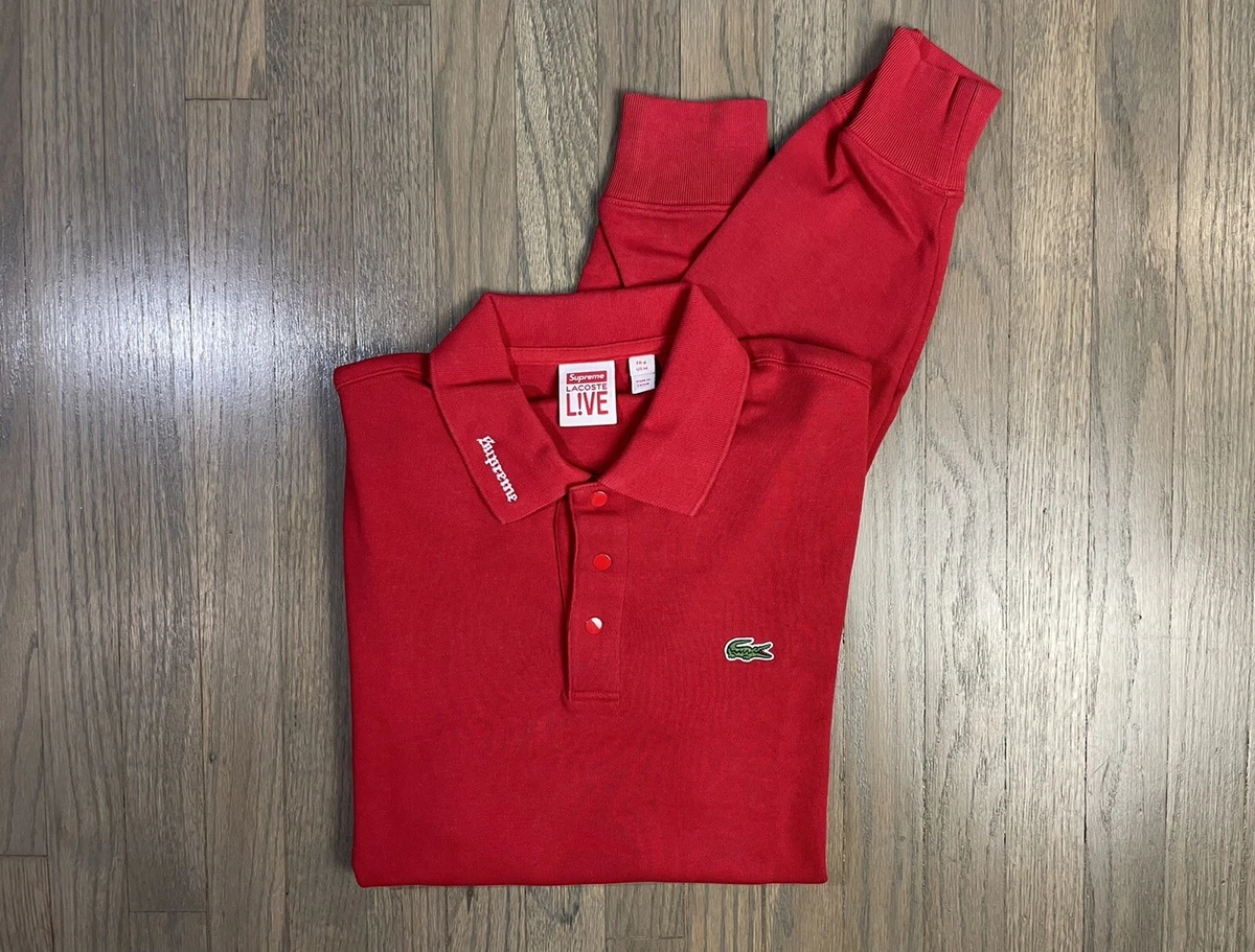 Louis Vuitton Supreme Red Luxury Brand Polo Shirt