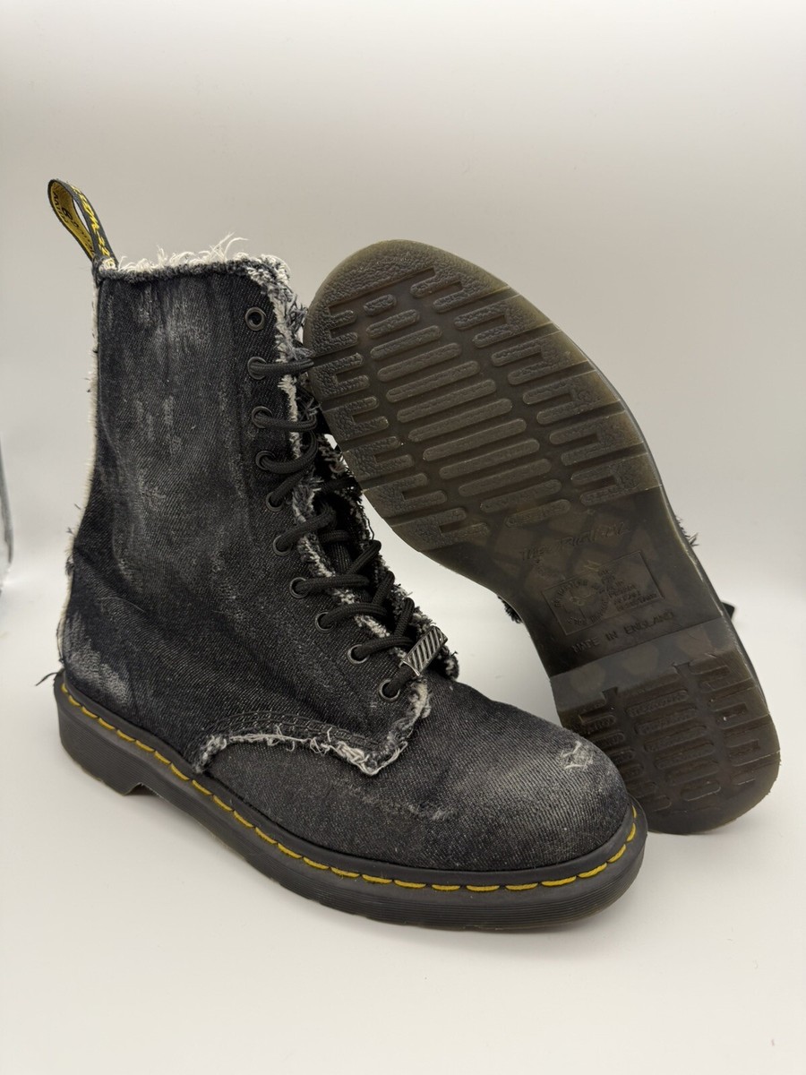 靴 Dr.Martins Dr. Martens x Off White Denim Combat Boots Size 10M Designer