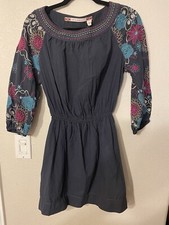 Chelsea & Violet Boho Dress Women's Size XS Navy Blue Embroidered Lined