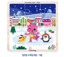 Pinkfong Winter Season Wood Puzzle Wooden Toy 9 Pcs For Baby ONLY Winter Theme