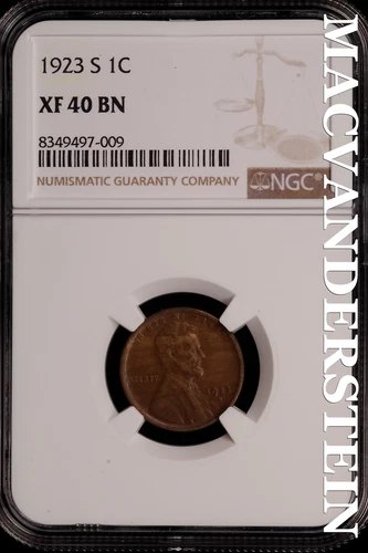 1923-S Lincoln Wheat Cent - NGC XF 40 BN - Scarce  No Reserve  #SLH41