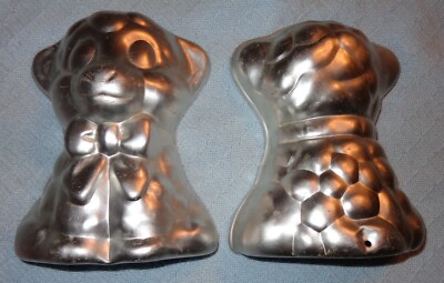 VTG 1974 WILTON EASTER LAMB UPRIGHT 3D SHEEP CAKE MOLD 2 PC ALUMINUM PAN 502-386