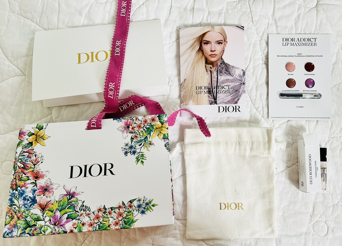 Lot of Dior Paper Bag, Fabric Pouch Perfume &amp; Lipstick Dior Addict 