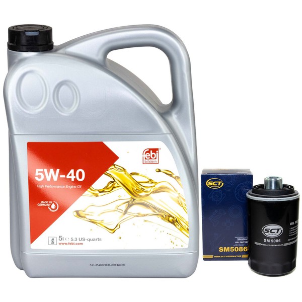 MotoröL Set 5W-40 5 Liter + ÖLfilter SM 5086 FüR Audi A3 Sportback-image