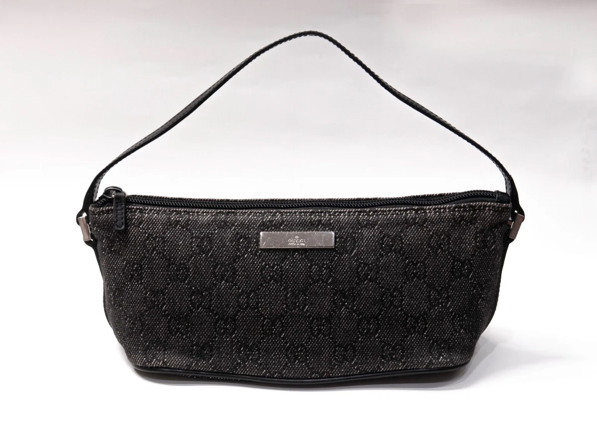 Gucci GG Monogram Canvas and Leather Boat Pochette Bag eBay
