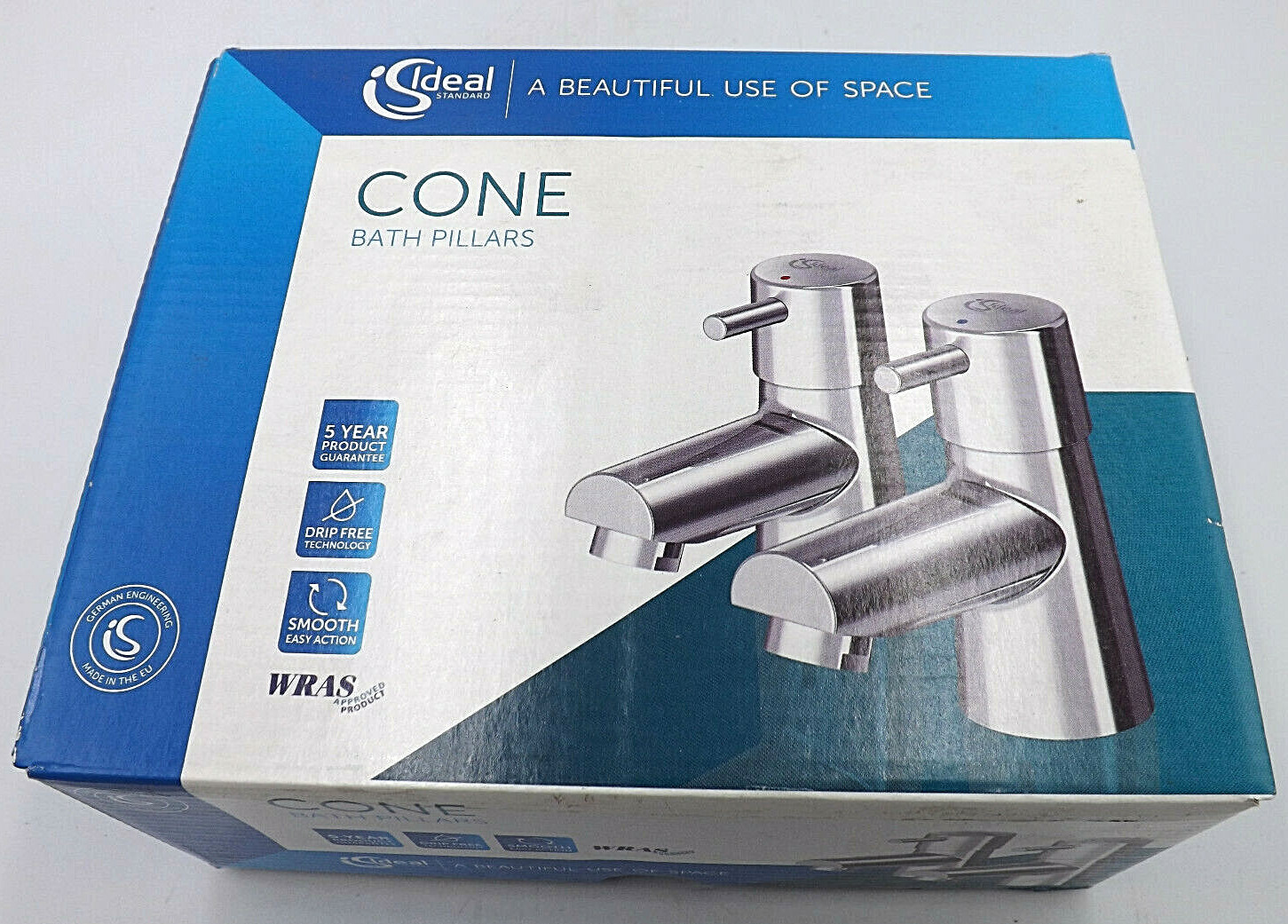 IDEAL Chrome Cone Bath Pillar Taps B5106AA (PAIR) - FREE POSTAGE & VAT INC