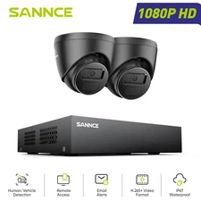 SANNCE 8CH 1080P Lite 5in1 DVR 2MP Security Camera System Outdoor AI Detection
