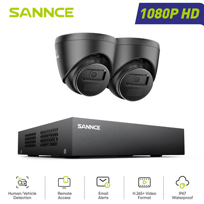 SANNCE 8CH 1080P 5in1 HDMI DVR 2MP Security Camera System Outdoor AI Detection