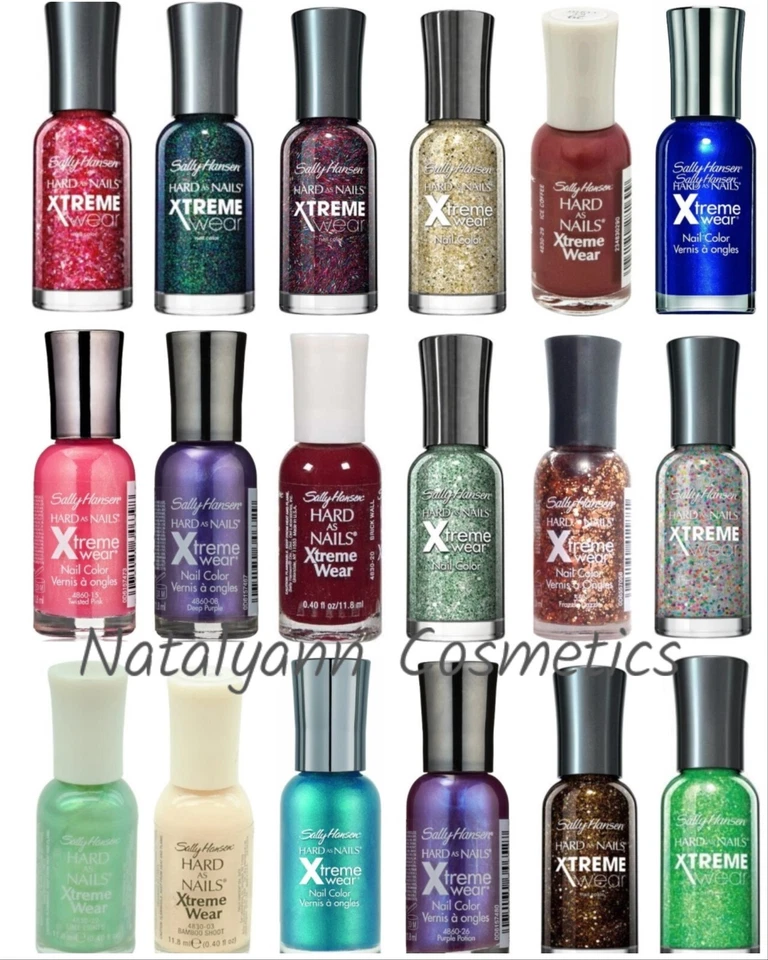 Sally Hansen Hard as Nails Xtreme wear Nail Color Polish/ Varnish NEW + FREE PP