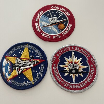 Collectable NASA SPACE SHUTTLE 3 PATCHES , New