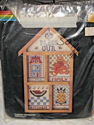 Bucilla 49961 Counted Cross Stitch COUNTRY SENTIMENTS Bless Our Home Frame KIT