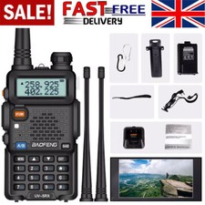 BAOFENG UV-5R III Tri-Band Walkie Talkie Long Range FM Two Way Radio & Headset