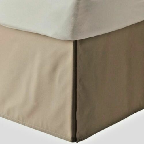 Open Corner Tailored Bed Skirt | 650 TC Solid Cotton | Drop 8" 9" 10" inch | New - Picture 15 of 50