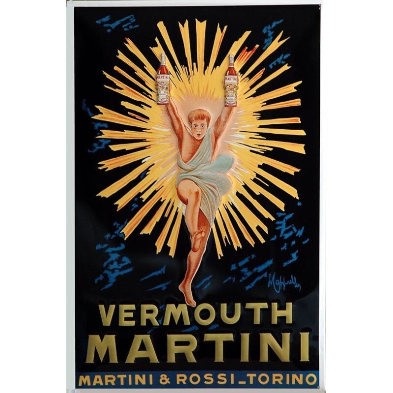 Plaque métal publicitaire Martini 20x30 vintage rétro relief