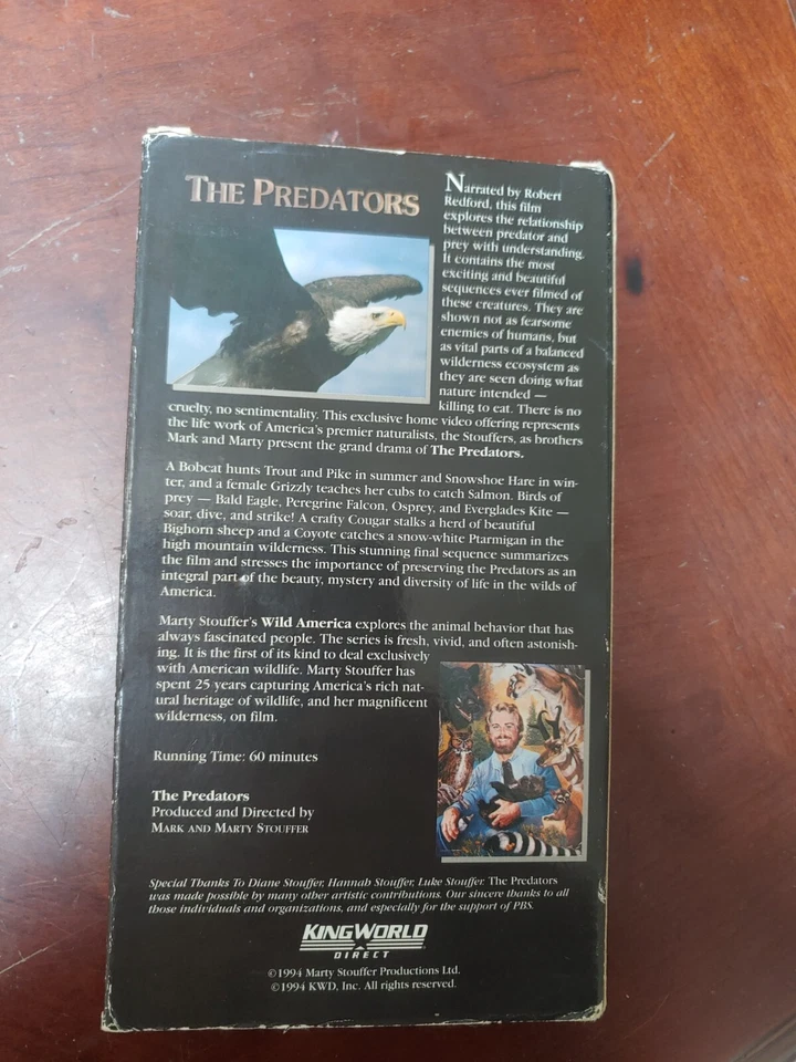 Marty Stouffer's Wild America The Predators VHS 1994 - Image 2 of 3