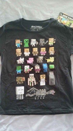 New MOJANG Official Graphic MINECRAFT Youth Size 8 M Black T-Shirt Short Sleeve - Picture 2 of 10