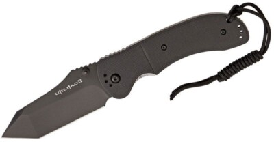 Ontario 8910 JOE PARDUE Utilitac II Folding Knife 3-1/2'' Black Tanto Plain Blade