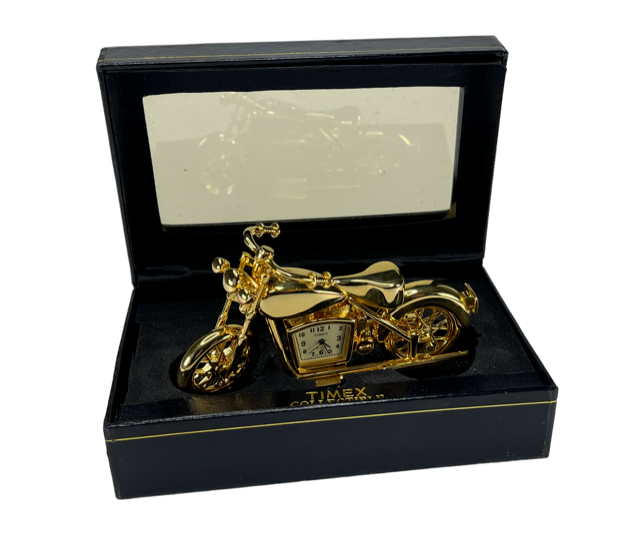 Timex Collectible Quartz Mini Clock Harley Davidson Gold