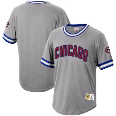 極美品 Mitchell&Ness MLB CUBS 1/4Zip Jersey Chicago Cubs Mitchell & Ness Cooperstown Collection Mesh