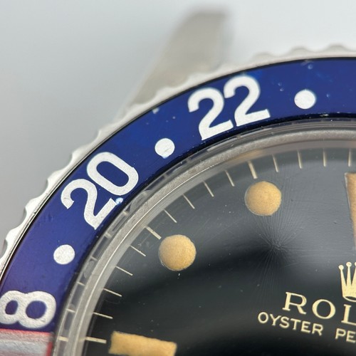 Vintage ROLEX GMT Master 1675 pepsi gilt dial 1964 cosc freccino - Foto 8 di 21