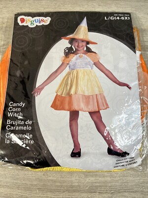 Child Halloween Costume Candy Corn Witch Dress Size Large 4-6X BRAND NEW!!