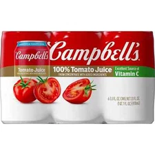 Campbell's 100% Tomato Juice, 5.5 Fl Oz Can, 6 Pack; Fresh New, Free Shipping
