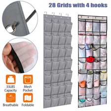 28 Grids Over Door Shoe Organizer Rack Hanging Storage Holder Hanger Bag Closet