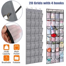 28 Grids Over Door Shoe Organizer Rack Hanging Storage Holder Hanger Bag Closet