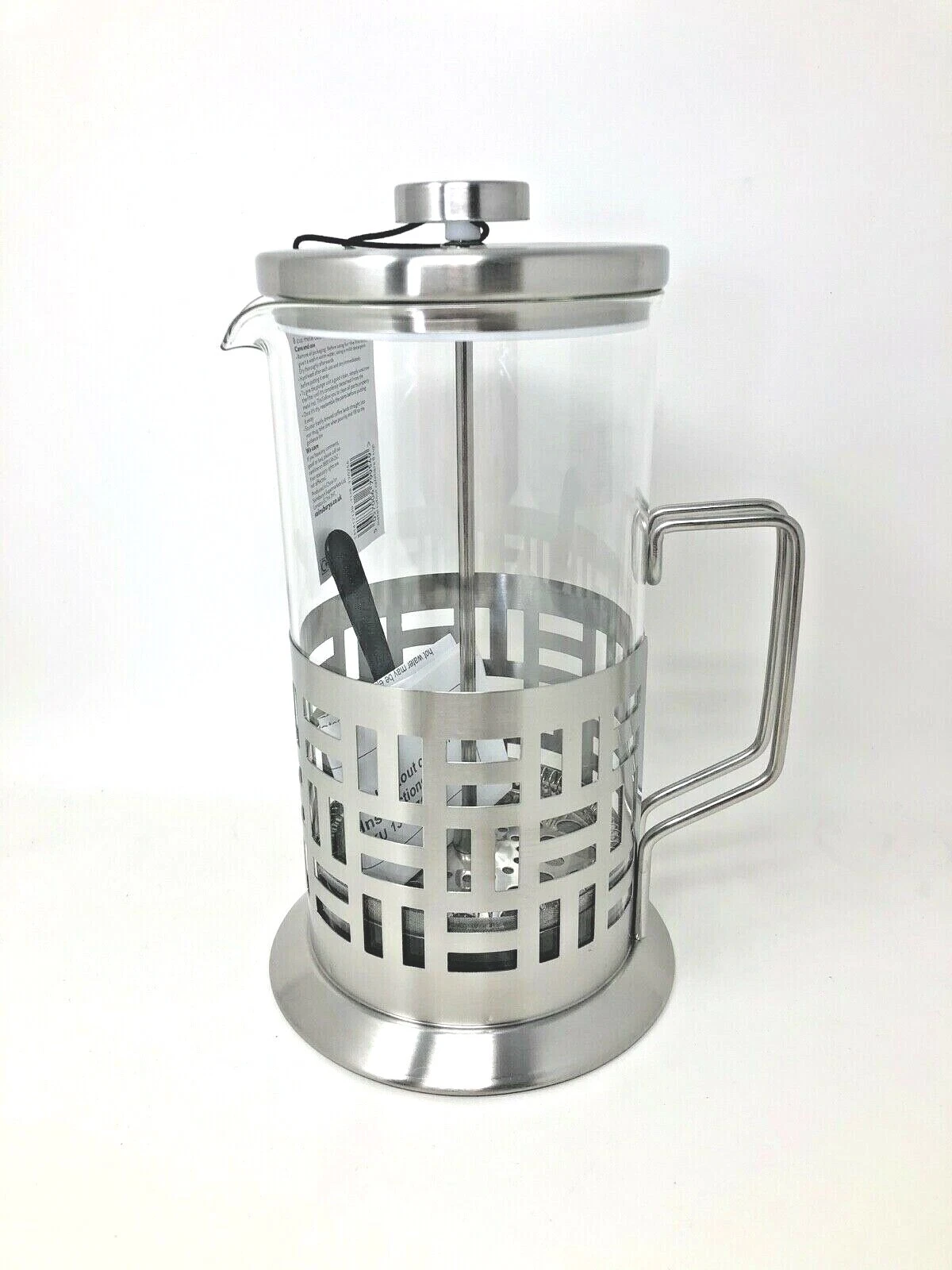 800ml / 8-cup Stainless Steel Glass Cafetiere French Filter Coffee Press Plunger