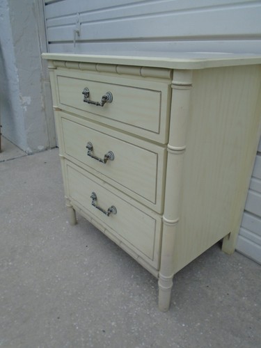 Faux Bamboo Bachelor Chest 3 drawers Dresser LG Nightstand FAKE Henry link Boho - Picture 7 of 12
