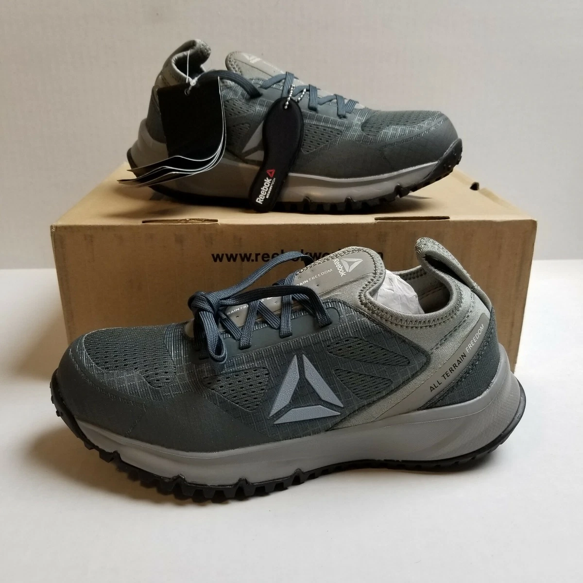 Reebok All Terrain Freedom Shoes Womens Gray Steel Toe Slip Resistant Work |