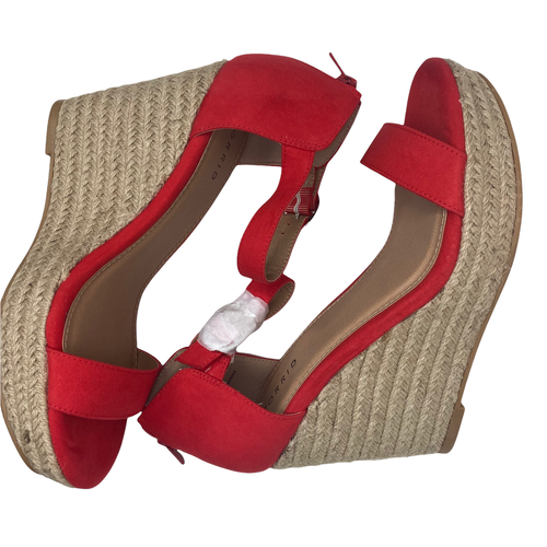 Torrid Espadrille Platform Wedge Sandals Red Wide Width 11W Shoes | eBay
