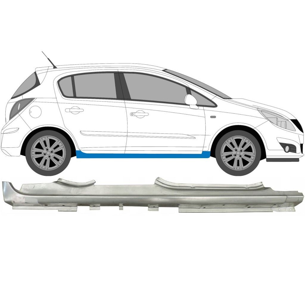 OPEL VAUXHALL CORSA D 2006-2014 5 DOOR FULL SILL REPAIR PANEL ROCKER / RIGHT RH