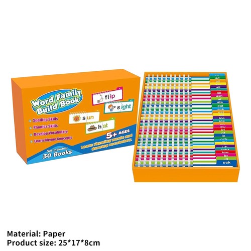 30 Read and Rhyme Flip Books ABC Vocabulary Educational Flash Cards Family Lear - Picture 4 of 14
