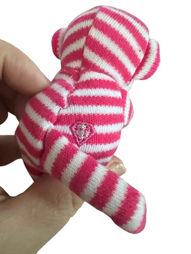 NEW 2010 Whimzy Pets Mini Sock Monkey “Smooch” Plush Stuffed Animal Toy Pink HTF - Picture 4 of 4