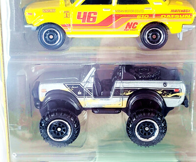 Matchbox 5 Pack - MBX Rally II - With Ghe-O Predator, '70 Datsun 510 Rally, International Scout 4x4 Toyota Land Cruiser Fj40 Baja Bullet I3444208856