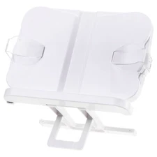 Plastic Book Stand for Reading 180° Rotate Adjustable Book Holder w/ Page Clips