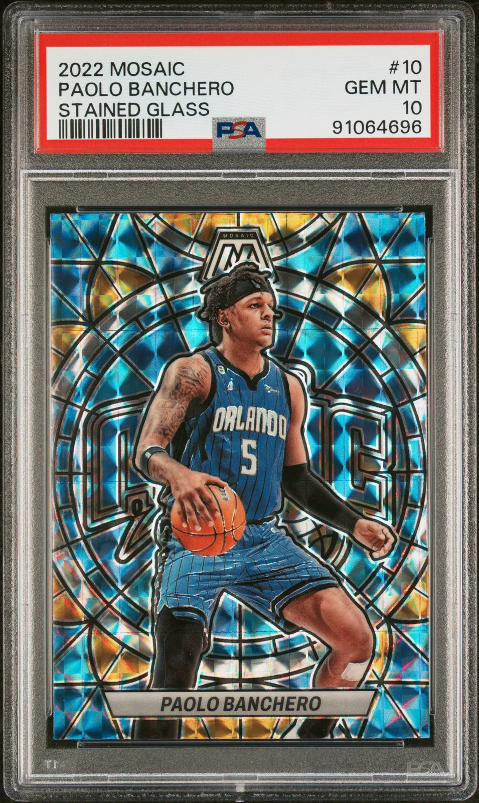 2022 Mosaic Stained Glass Paolo Banchero Rookie PSA 10 GEM MINT Orlando Magic