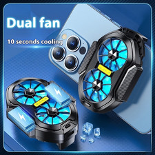 Dual Fan Phone Cooler Plug-in Gaming Radiator Heat Sink for PUBG COD Mobile