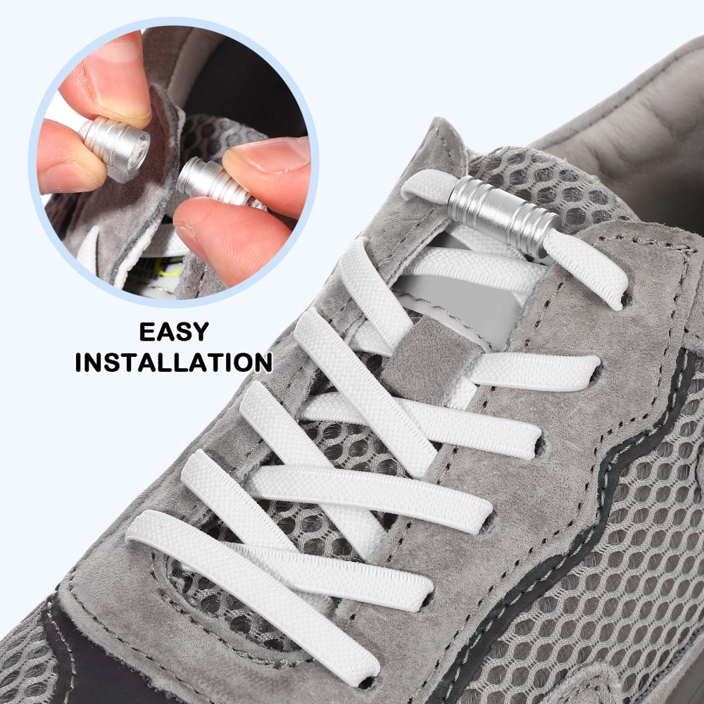 APL Set 2 paia lacci scarpe senza lacci bambino bambini bianchi per scarpe da ginnastica