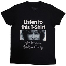 Image of John Lennon Men's T-Shirt Listen Lady Black (S)